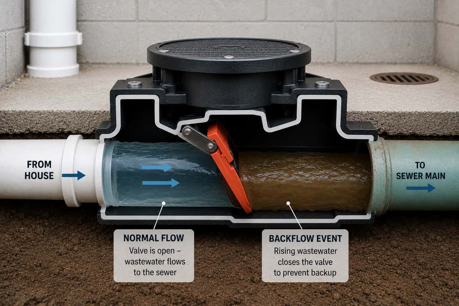 Backwater Valves in Ontario and Quebec: How They Stop Basement Sewage Backups (Plus Municipal Rebates)